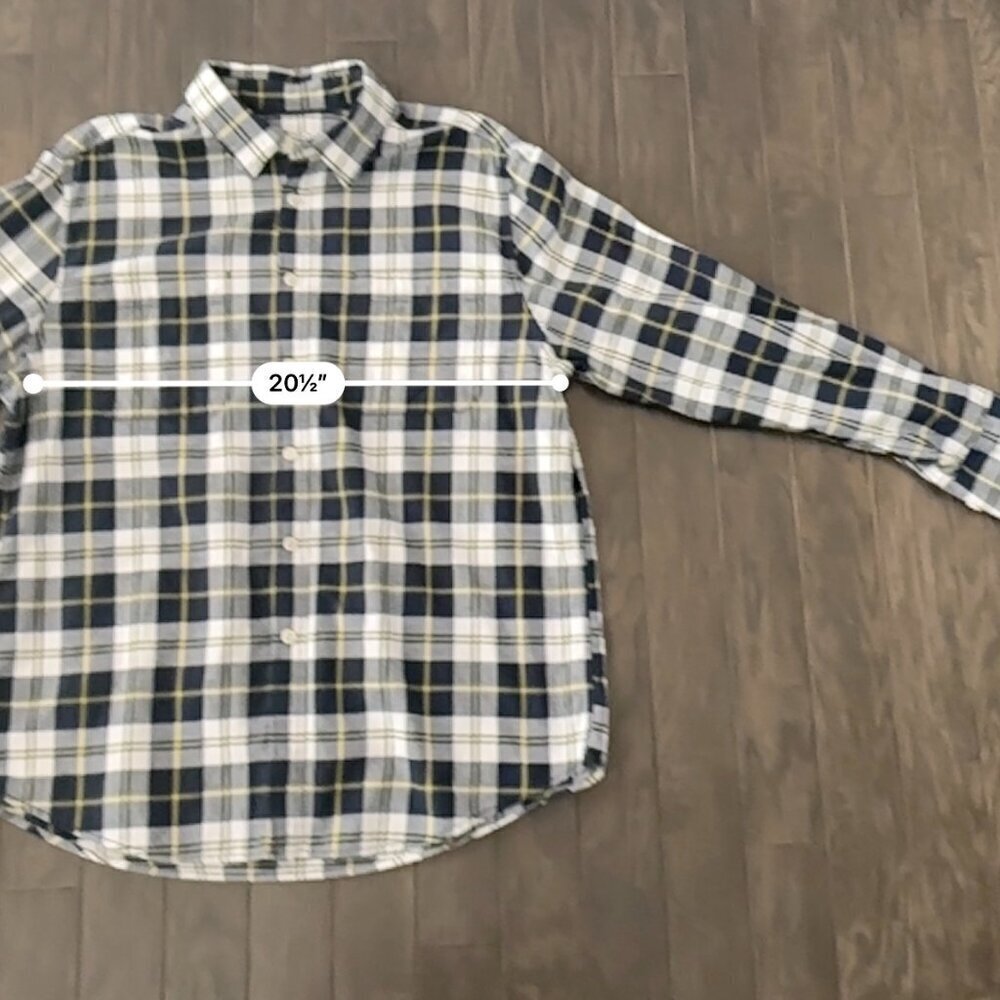 Blue, Yellow & White Mossimo Supply XL Flannel Shirt 100% Cotton - Picture 5 of 11